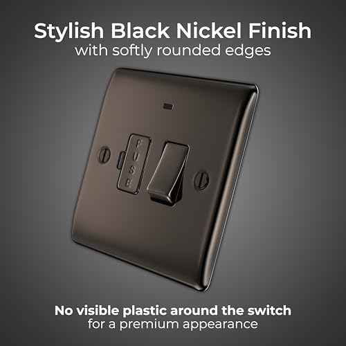 BG Electrical geschaltete gesicherte Anschlusseinheit mit Betriebsanzeige, schwarzes Nickel, 13 A