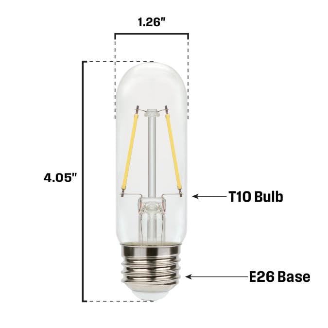 Westinghouse Lighting 5339000 3 5 Watt 60 Watt Equivalent T10 Dimmable Clear Filament LED Light Bulb Medium Base — view 3