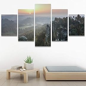 SIGNWIN 5 Panel Canvas Wall Art Modern Art...