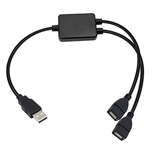 USB Splitter Cable, Poyiccot USB2.0 Type A Male to 2 Female Y Splitter Hub Power Cord Extension Adapter Cable