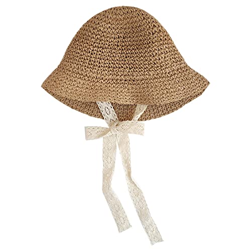 Gorro de bebé con correa de cadena de encaje para evitar caídas 4