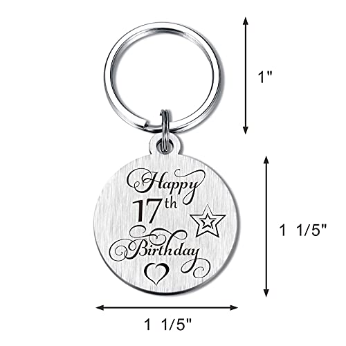 Laluminter 17Th Birthday Keychain Gifts For Girls Boy, Happy 17 Year Old Bday Presents Party Favors #TOP1