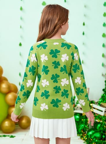 Image of Girls Halloween Pattern Knit Sweater Funny Pullover Y2K 6-14 Years