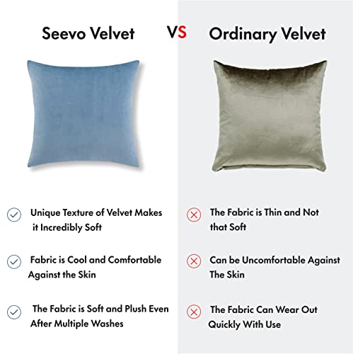 Seevo Velvet Throw Pillow Covers, Soft Decorative Square Cushion Pillows Covers Pack For Couch Sofa Chair Home Bedroom, Set Of 2-16 Inch X 16 Inch (Beige) #TOP1