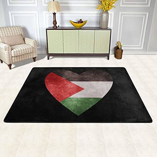 Heart Flag Plush Non-Slip Palestine Rug