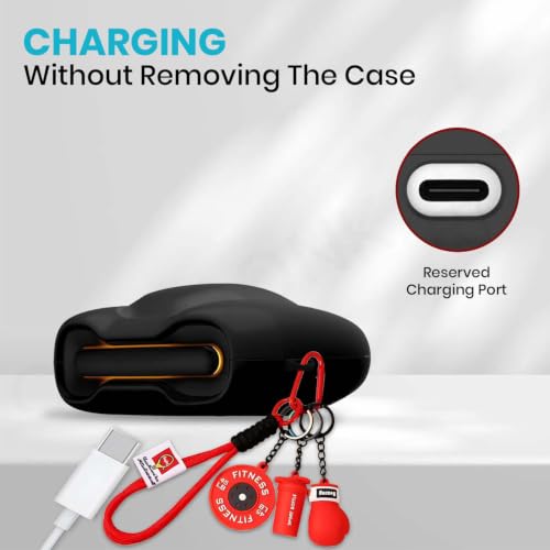 Image of Soft Silicone Case Cover for GoBoult Audio UFO | GoBoult Astra | GoBoult Mustang Torq with Gym Boxing Keychain (Red)