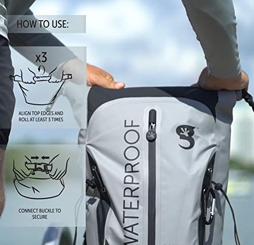 geckobrands Paddler 30L Mochila Impermeable – Bolsa Durable de PVC para Condiciones Extremas miniatura 5