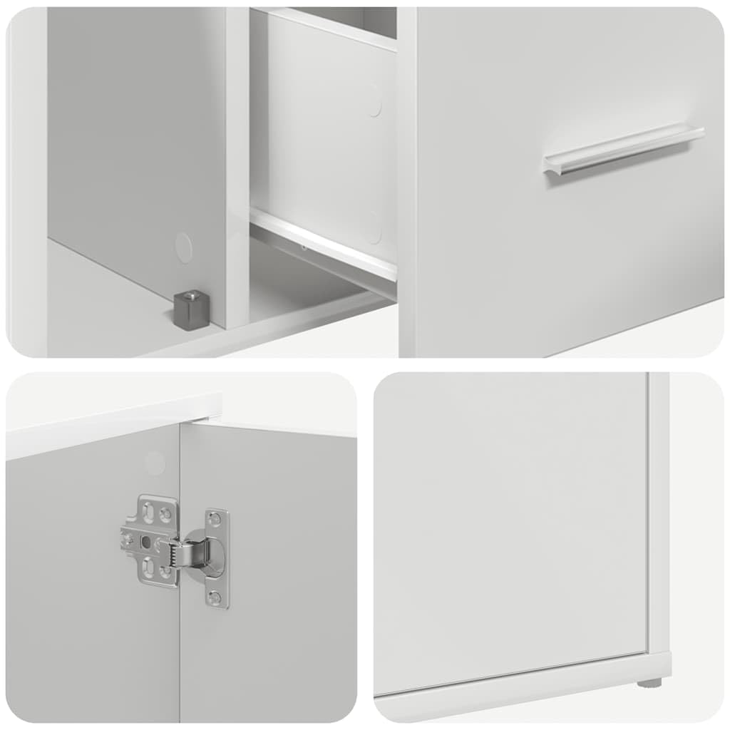 vidaXL Mobile Angolare Bianco 160x40x45 cm in Truciolato, mobiletto ad Angolo, Mobile, scaffale ad Angolo, ripiano ad Angolo, vetrina
