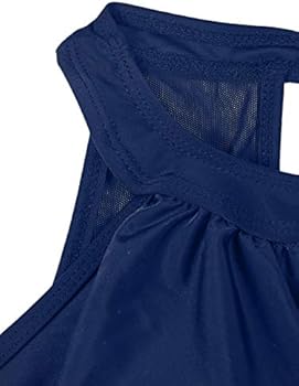 FLYILY Badpak Voor Dames uit één Stuk met Hoge Taille Buikcontrole met Korte Broek Retro Strandkleding Halterhals Badmode(Flower,S