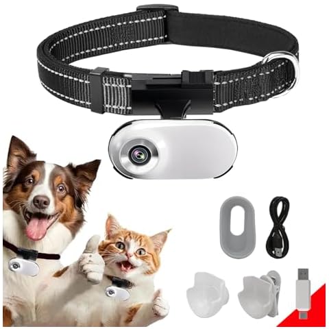 ehomful HD 1080P Cat Camera Collar with Video Record Wireless Mini Sport cam,Small Action Cameras,Body Camera for Pet Supplies/Stuff,Outdoor/Inoor Birthday Gift No WiFi Cover