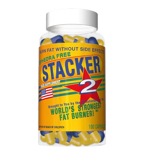 Stacker 2 Fat Burner Capsules, Ephedra Free, 100-Count Bottle