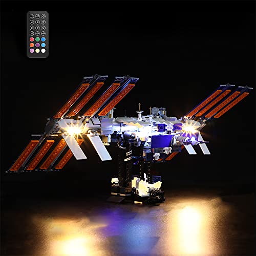 GEAMENT Kit de Luces LED (Control Remoto) Compatible con Lego Estación Espacial Internacional - Conjunto de luz por Ideas 21321 (Juego Modelo no Incluido)