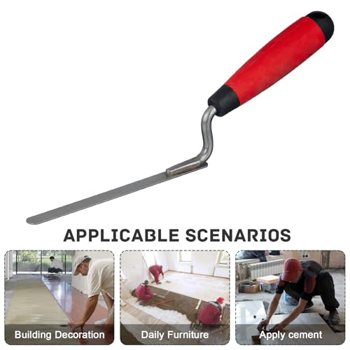 4 Stücke Fugenkelle, Breite 8 10 12 14 mm, Rutschfester Gummigriff, Fugenspachtel aus Edelstahl, für Präzises Mauern, Bauen, Fliesenlegen, Renovieren, Dekorieren und Gestalten (4)