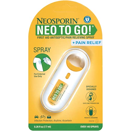 Neosporin + Pain Relief Neo to Go! First Aid Antiseptic/Pain Relieving Spray,.26 Oz
