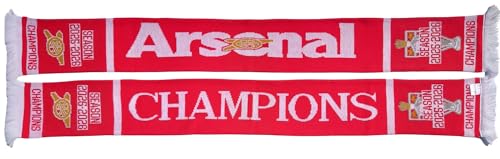 Image of Arena Scarves Arsenal Champions Season 2025-2026 Supporters Scarf, Red and White