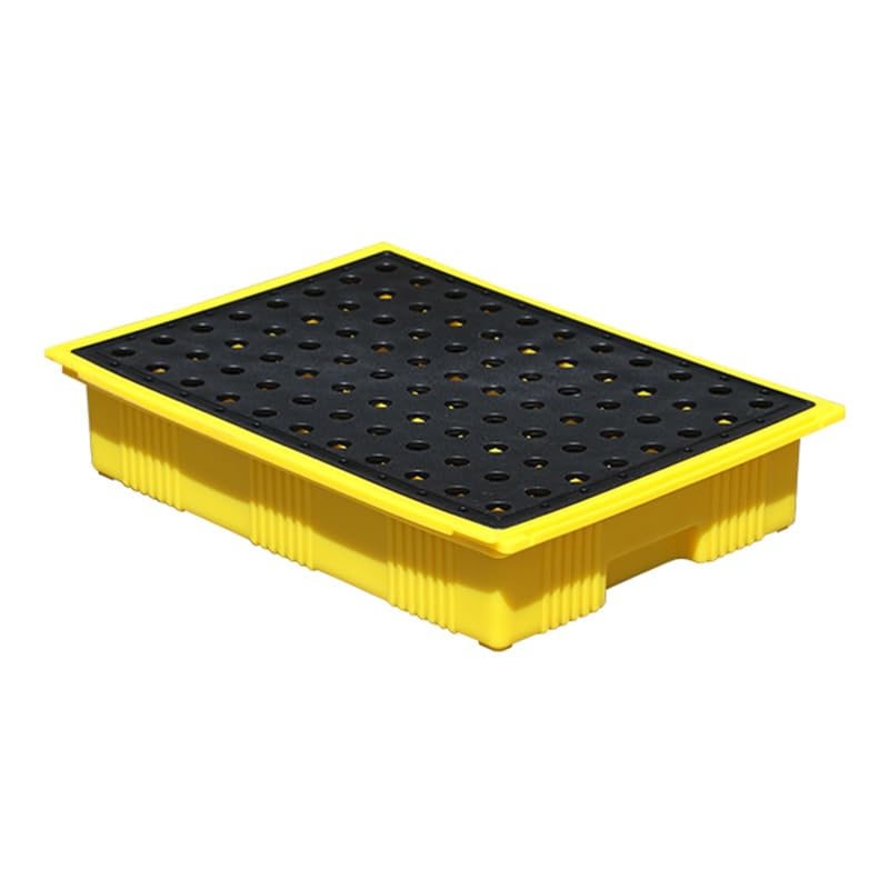 Bac de rétention pour seau de peinture avec grille amovible et bac de confinement plastique