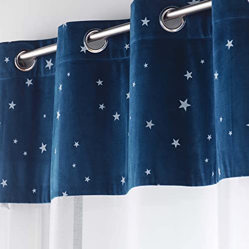 Voilage grande hauteur a oeillets 140 x 280 cm Velours phosphorescent Moonlight - vue 9