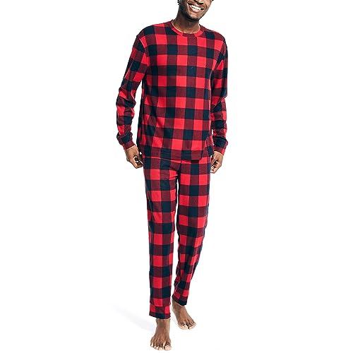 Nautica Men's Waffle Buffalo Plaid Pajama Pant Set