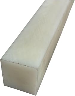 1-1/4" x 1-3/8" x 12" Nylon 6/6 Plastic Bar Sheet Plate Natural Durable Plastic Engineering Projects Workshop Fabrication Metal Restoration Industrial-Grade Metal