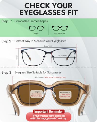 Meeloog Polarized Small Fit Over Glasses Sunglasses for Women, Vintage Retro Rectangle Covers Shades UV Protection MST00644