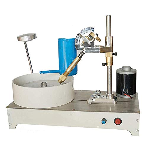 HYLH Máquina de facetado de Gemas Máquina de ángulo de Piedra de Jade Pulidora de Joyas Amoladora Plana Velocidad Ajustable 1800RPM (Mango mecánico)