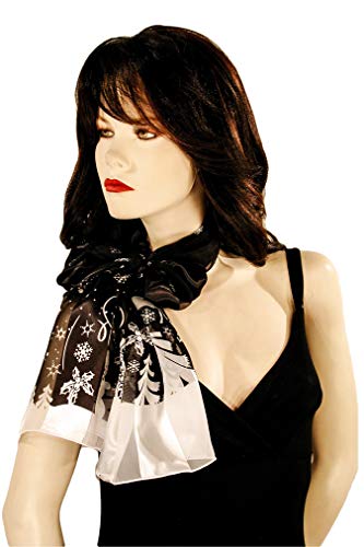 Reindeer Snowman Border Print Christmas Holiday Scarves with Gift Box Option4