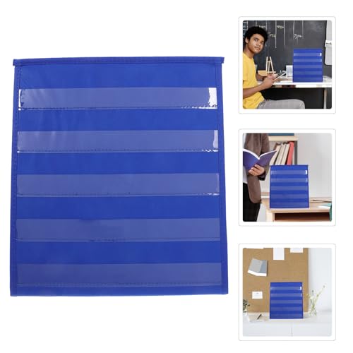 Artibetter Triangular Tabletop Pocket Chart Stand with Double-Sided Design, Multiple Slots, and Easy Storage for Office and Playing Games, Blue Display Frame with Versatile Pockets - Image 7