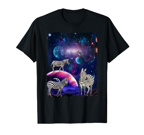 Zebra Africa Wild Animal Universe Galaxy Stars Zebra Camiseta