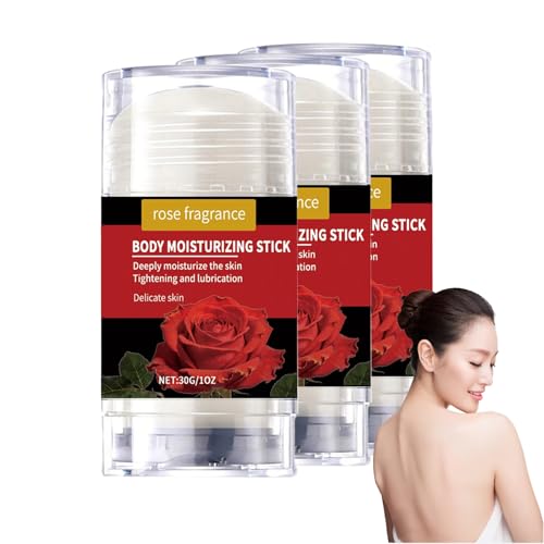 Rose Body Hidrating Stick 30 g con cera de abejas, hidratación profunda y reafirmación de la piel, infundido con vitamina E y rosa, barra de loción sólida para piel seca, bálsamo portátil para manos y