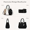 DIRRONA Damen Handtasche – PU Leder Handtasche mit Farbblock-Design und elegantem Anhänger, stilvolle Schultertasche & Umhängetasche – perfekt für Arbeit, Reisen und Freizeit Klassisches Schwarz #4