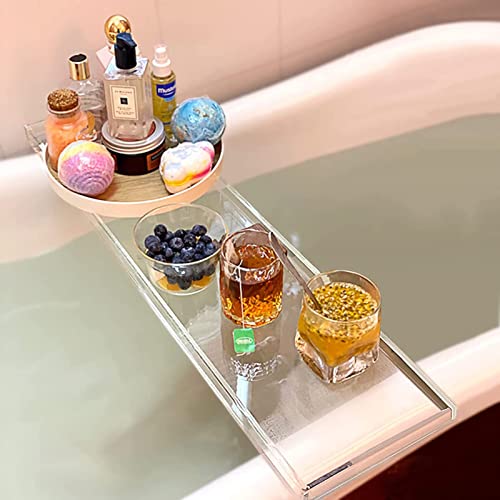 Support de baignoire universel acrylique antidérapant avec tablette de rangement - 3