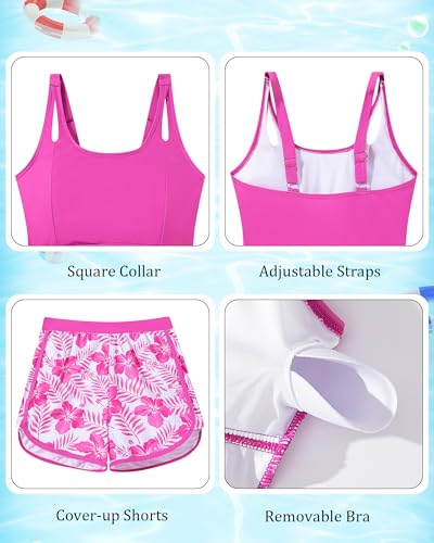 Image of TUONROAD Girls 3pcs Tankini Swimsuit Size 11-16 Bathing Suits for Teens