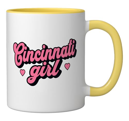 Cute Cincinnati Girl Throwback CIN City Mug cerámico amarillo miniatura 2