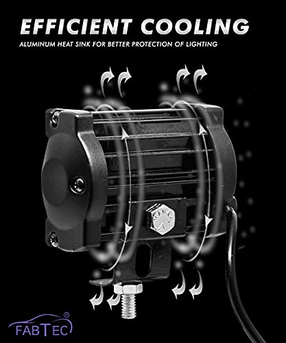 Image of FABTEC 18 LED 4 Inch /10 cm Bar Light LED Fog Light for All Motorcycles /Bike /Scooty /E-Rikshaw (Set Of 2) (4 Inch,White) (6 Month Warranty)