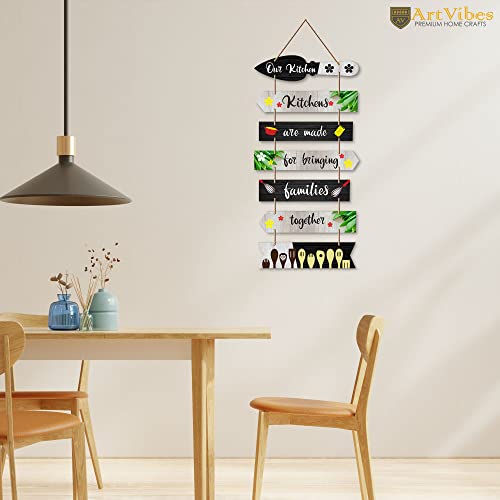 Image of Artvibes Kitchens Are Made For Printed MDF Wooden Wall Art For Cafe | Kitchen | Restaurants | Quotes Decor Item | Kitchen Quotes Wall Hanging | Wall Illustrations | Artwork | Gift Items (WH 7006N)