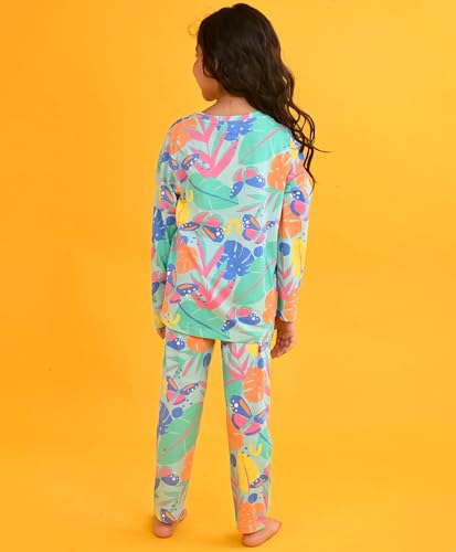 Image of Anthrilo Pure Cotton Printed Pyjama Set for Girls | Sleepwear | Night Suit, Night Wear | Long Sleeves T-Shirt & Pyjama | Regular Wear | 0-14 Years