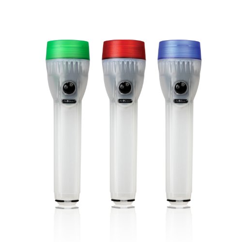 Life Gear 4 in 1 Mini LED Glow Flashlight, Red, Green & Blue 3-Pack