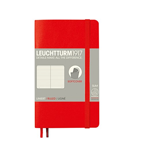 Carnet LEUCHTTURM1917 couverture souple, A6, pages numérotées, ligné, rouge