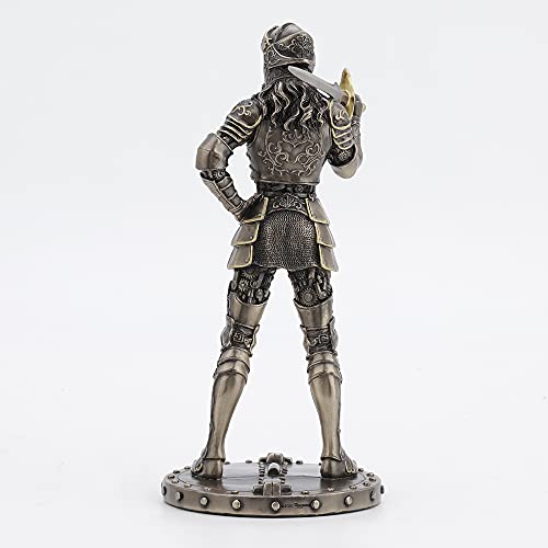 Estatua decorativa Steampunk mujer caballero en resina bronceada 24 cm miniatura 3