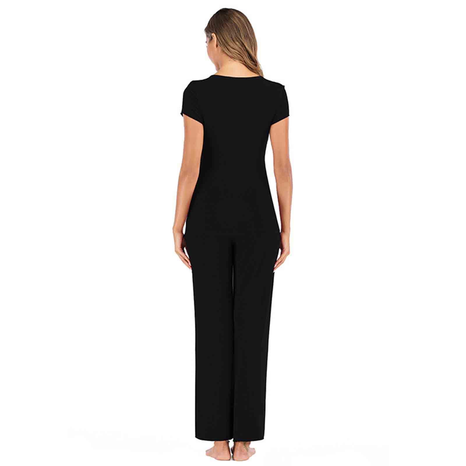 Generisch Collezione di prodotti per maternità Sleep & – Comodo set di moda premaman con maglietta, top e pantaloni, funzione allattamento, comoda – ideale per dormire