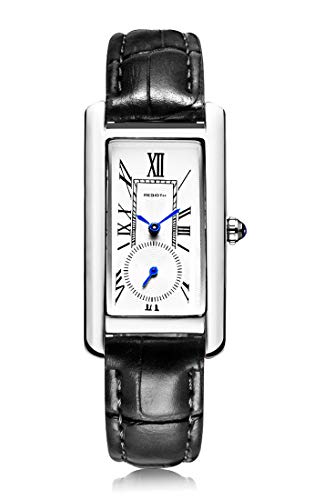 Image of Quartz Watch for Women, Lady Stylish Square Dress Watch with Leather Strap and Sapphire Crown