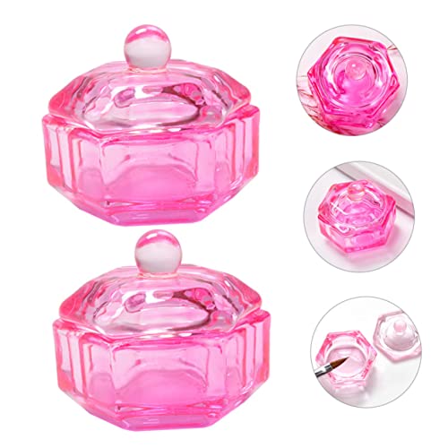 2 piezas cuencos de vidrio para monómero uñas acrílicas miniatura 3