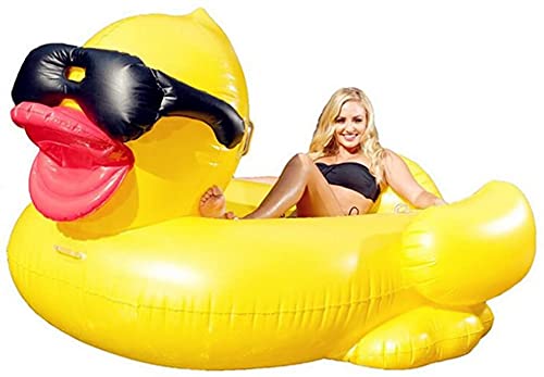 Anillo de natación Inflable Fila Flotante de Pato Amarillo Grande, Flotador de Piscina Juguete Inflable Cama Flotante para Adultos y niños Silla de recreación de Agua