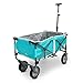 Navaris Carrito para Playa jardín Festival y Camping - Carro de Mano con Capacidad de 50KG - Carrito Plegable para Hacer Compras Azul Turquesa