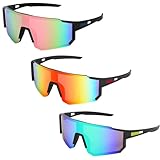 ZYFOFFICE Gafas de ciclismo para hombre y mujer, protección UV400 (paquete de 3)