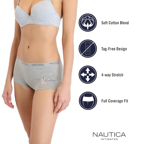 Image of Nautica Women's Cotton Boyshort Underwear Set, 5-Pack