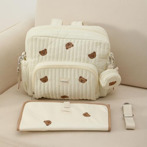 Image of GOBABYMART Diaper Bag Backpack with Changing Pad - Travel Baby Bag, Insulated Bottle Pockets, Stroller Straps