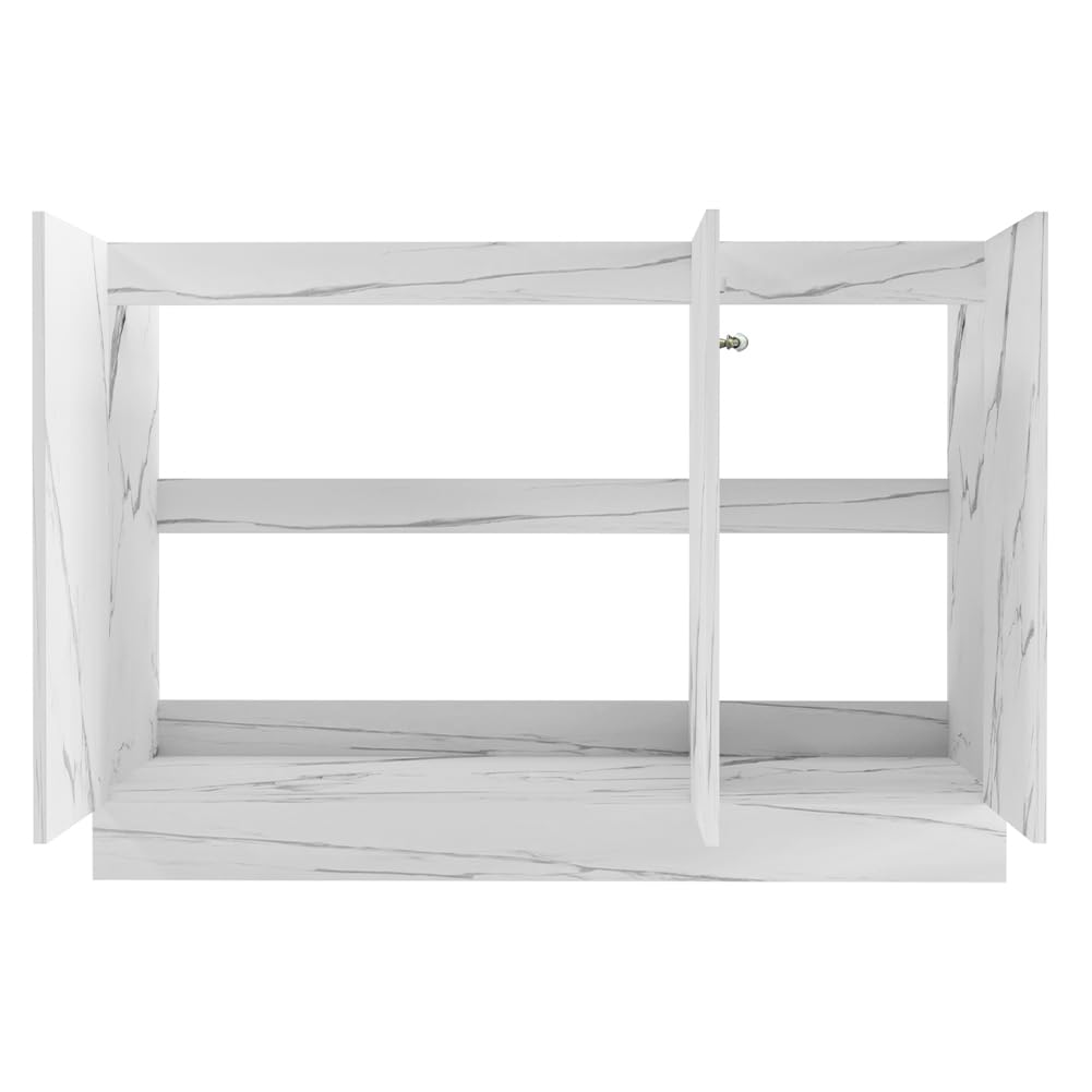 Shally Dogan Mobile Sottolavello per Cucina 3 Ante componibile Mobiletto base da 80 per Lavello (Marmo, 120 x 50 x 85 cm)