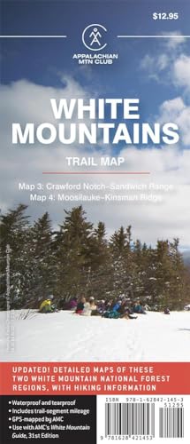 AMC White Mountains Trail Map 3-4: Crawford Notch-Sandwich Range and Moosilauke-Kinsman Ridge (Appalachian MTN Club, 3-4)