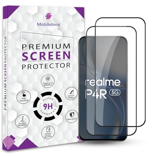 Image of Premium Tempered Glass Screen Protector Guard For Realme P4R 5G (6.81 Inch, Pack of 2) | Edge to Edge Coverage With Easy to installation kit